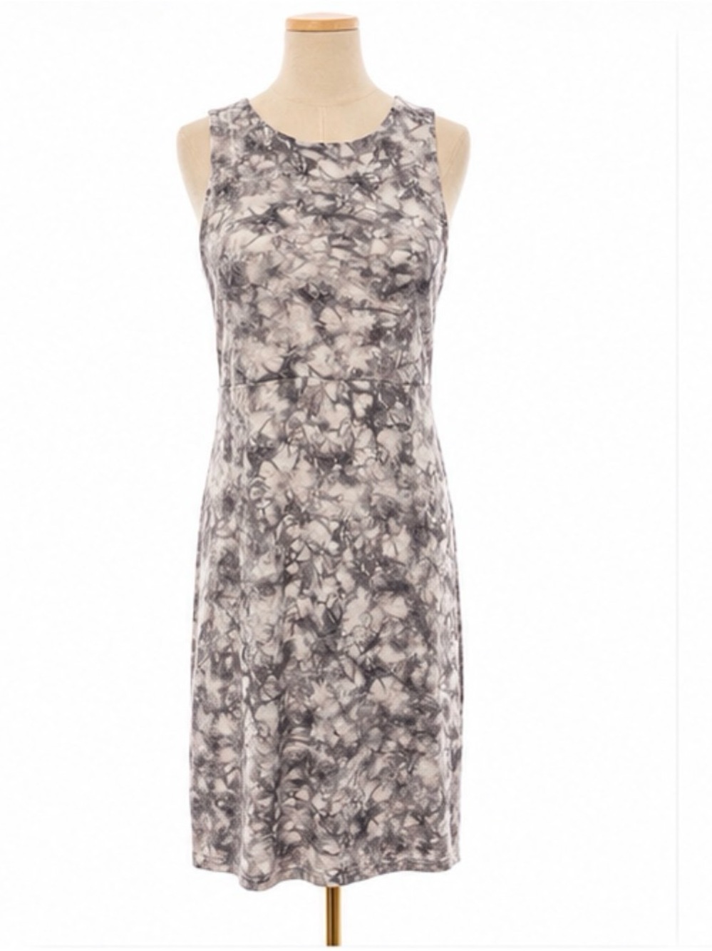 Athleta Medium Gray Tie-Dye Modal Blend Sleeveless Midi Dress